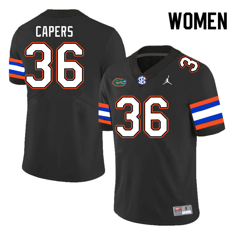 Women #36 Bryce Capers Florida Gators College Football Jerseys Stitched-Black - Click Image to Close